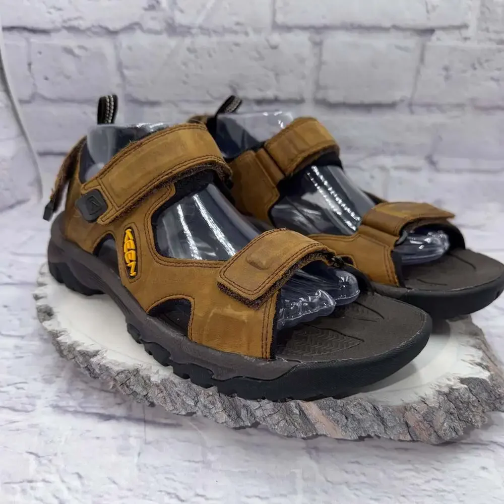 Keen Targhee III Sandals Mens 10 Brown Open Toe Trail Hiking Waterproof Leather